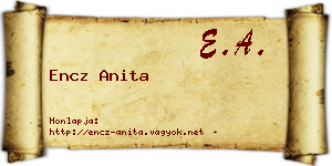 Encz Anita névjegykártya